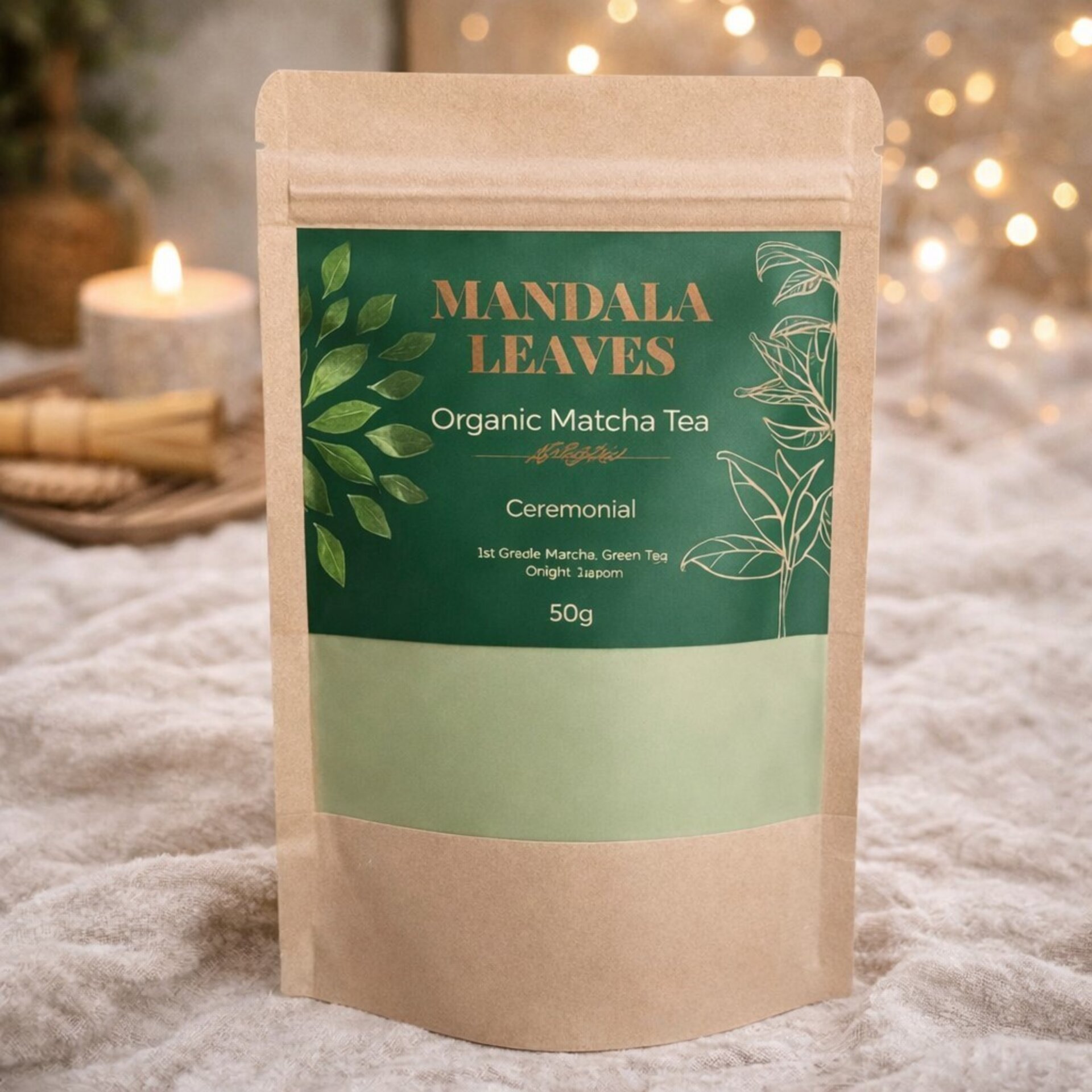 Té Matcha Ceremonial Orgánico Mandala Leaves – Matcha japonés premium 50 g - 3