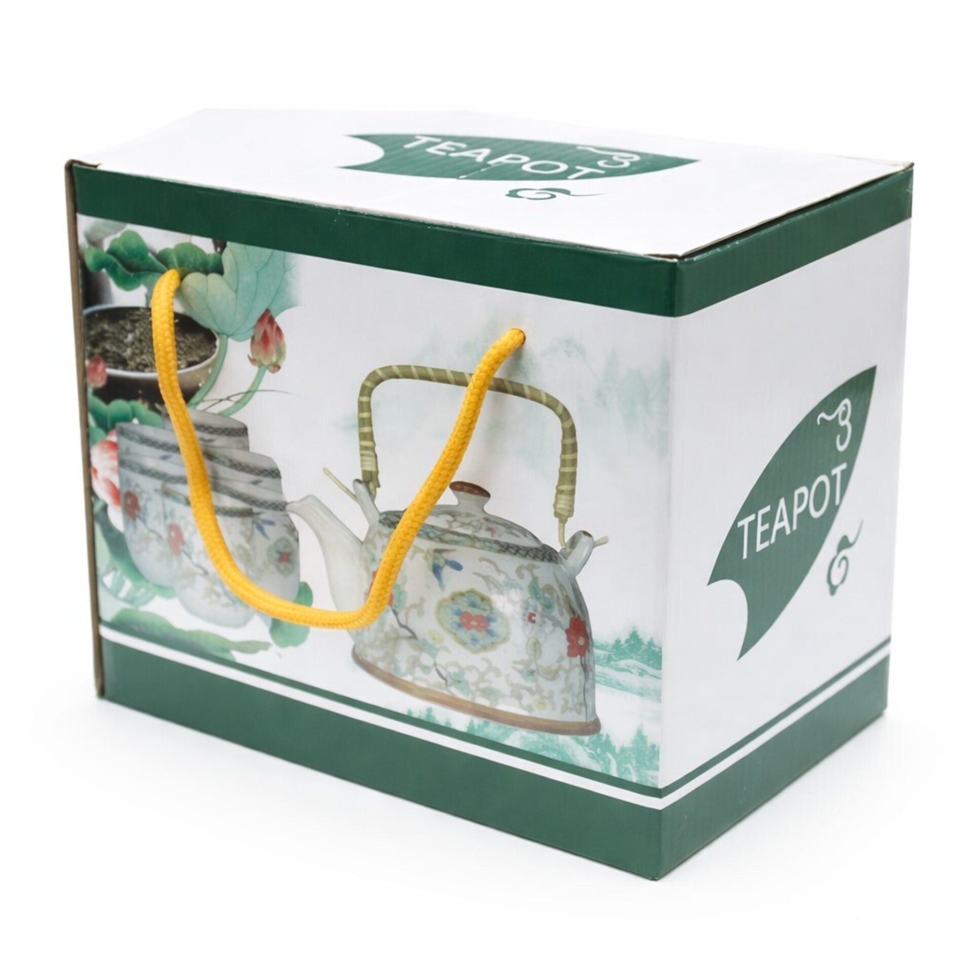 Set de tetera de cerámica ámbar con filtro y 6 tazas - 3