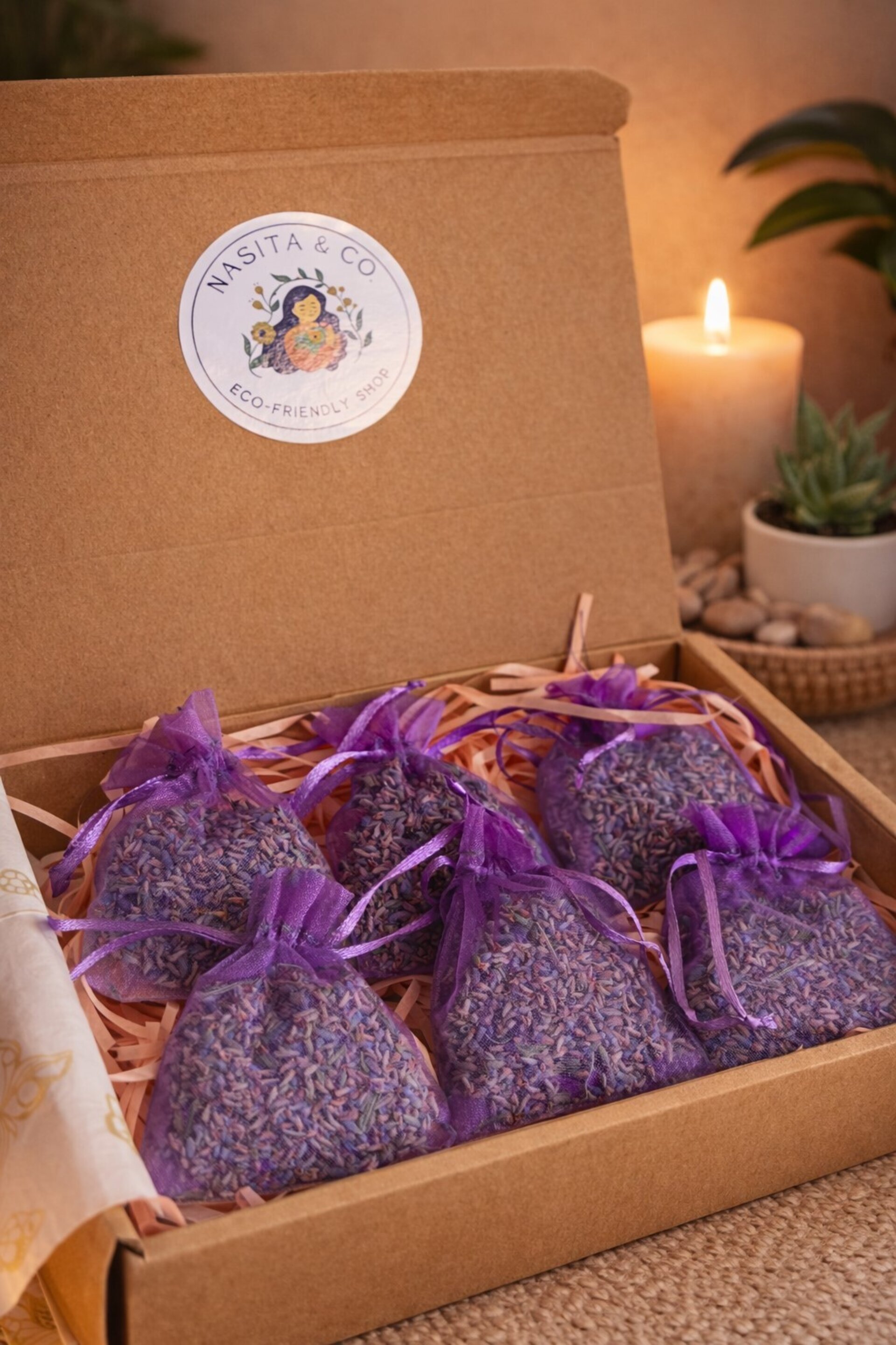 Set de 6 Saquitos de Lavanda Natural – Ambientador para Armario, Coche y Hogar - 1