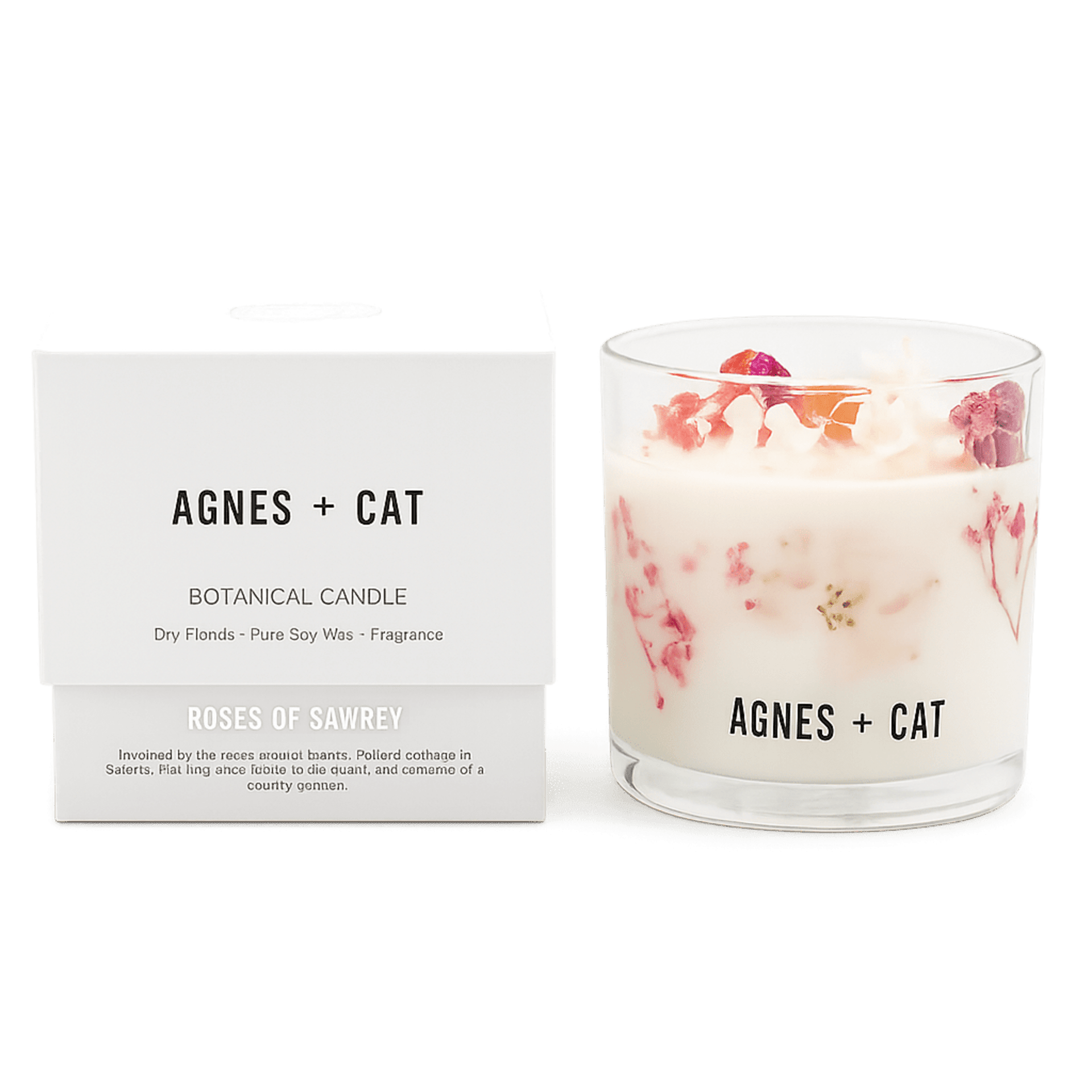 Vela de cera de soja botánica Agnes + Cat - Roses of Sawrey - 1