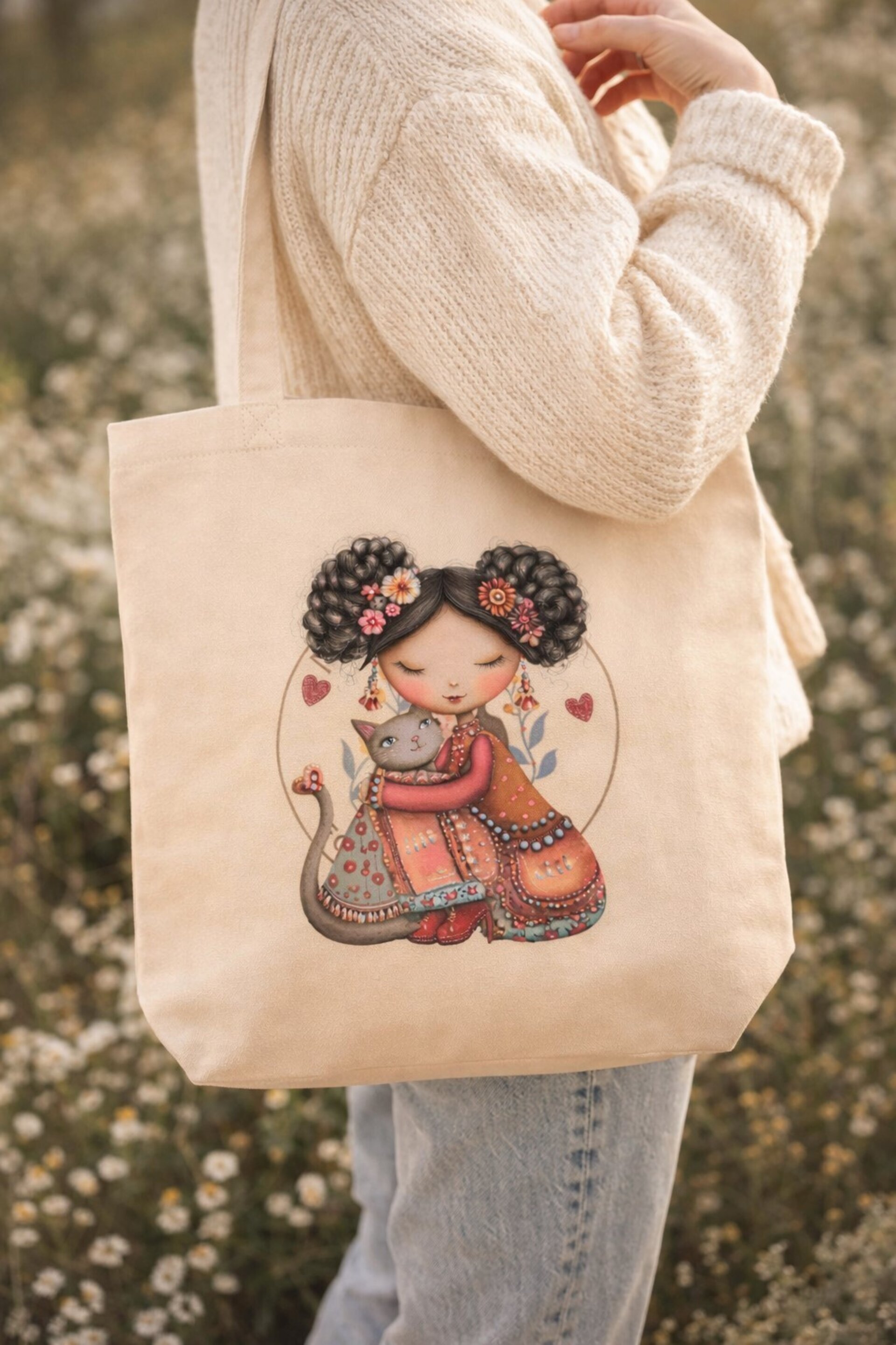 Tote Bag algodón orgánico Boho & Cat | Nasita & Co. - 3