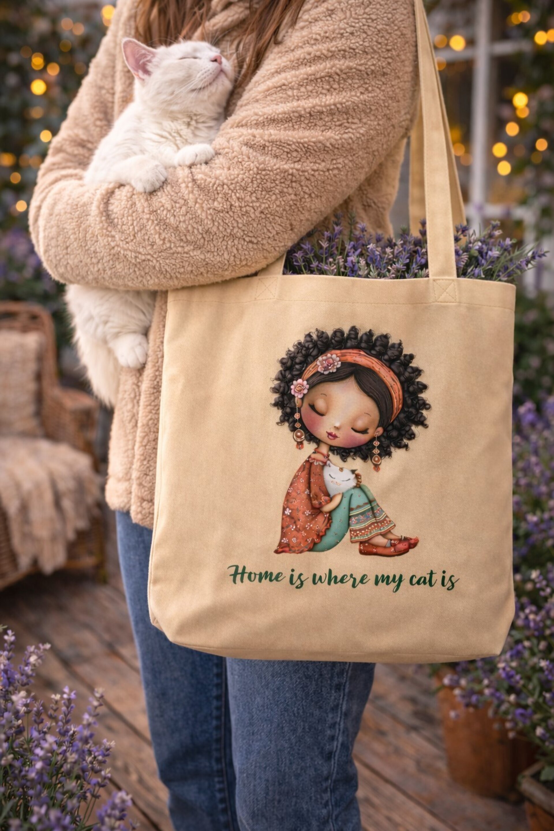 Tote Bag algodón orgánico Love & Cat | NASITA & CO. - 3