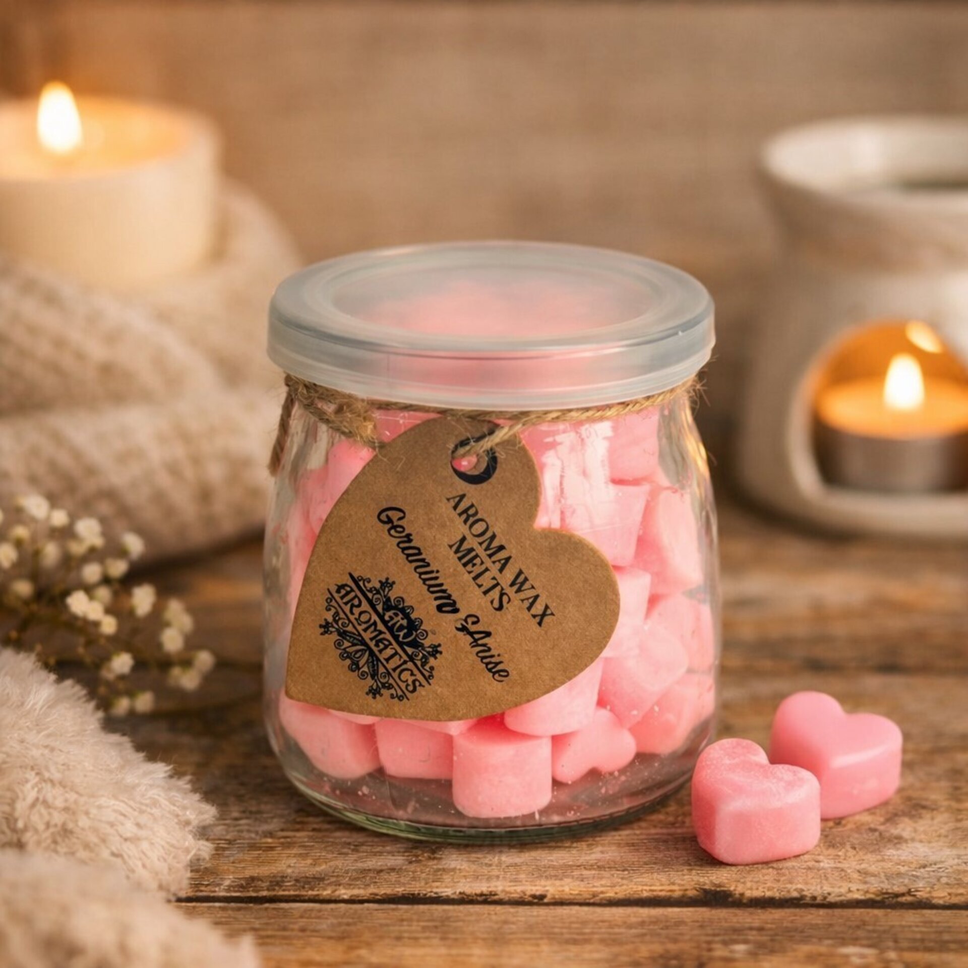 Pastillas de cera aromática de soja (Wax Melts) Geranio y Anís AW Aromatics - 2