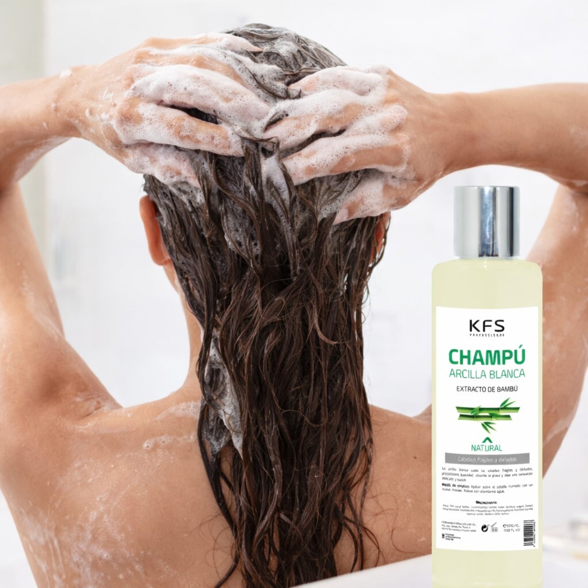 Champú Arcilla Blanca y Bambú KFS Professional | Cabello frágil y graso - 4