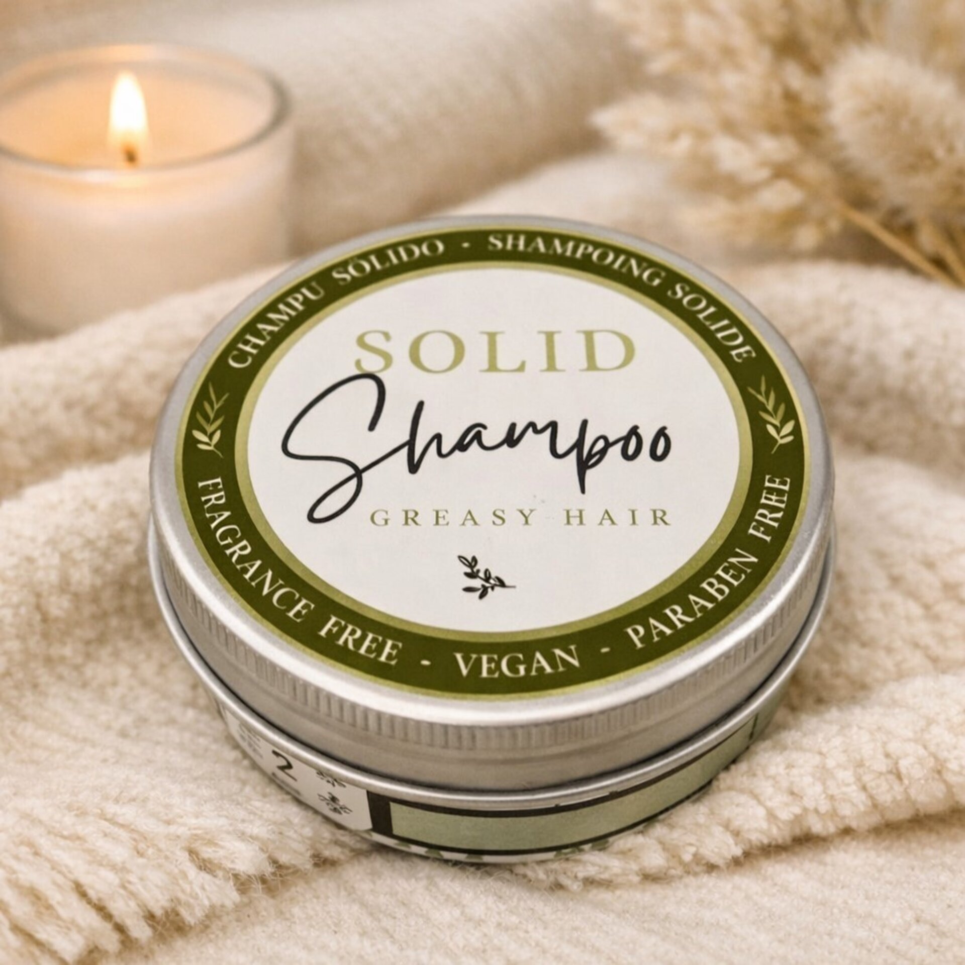 Champú Sólido Artesanal Cabello Graso en Lata – Vegano y Natural | 70 g - 3