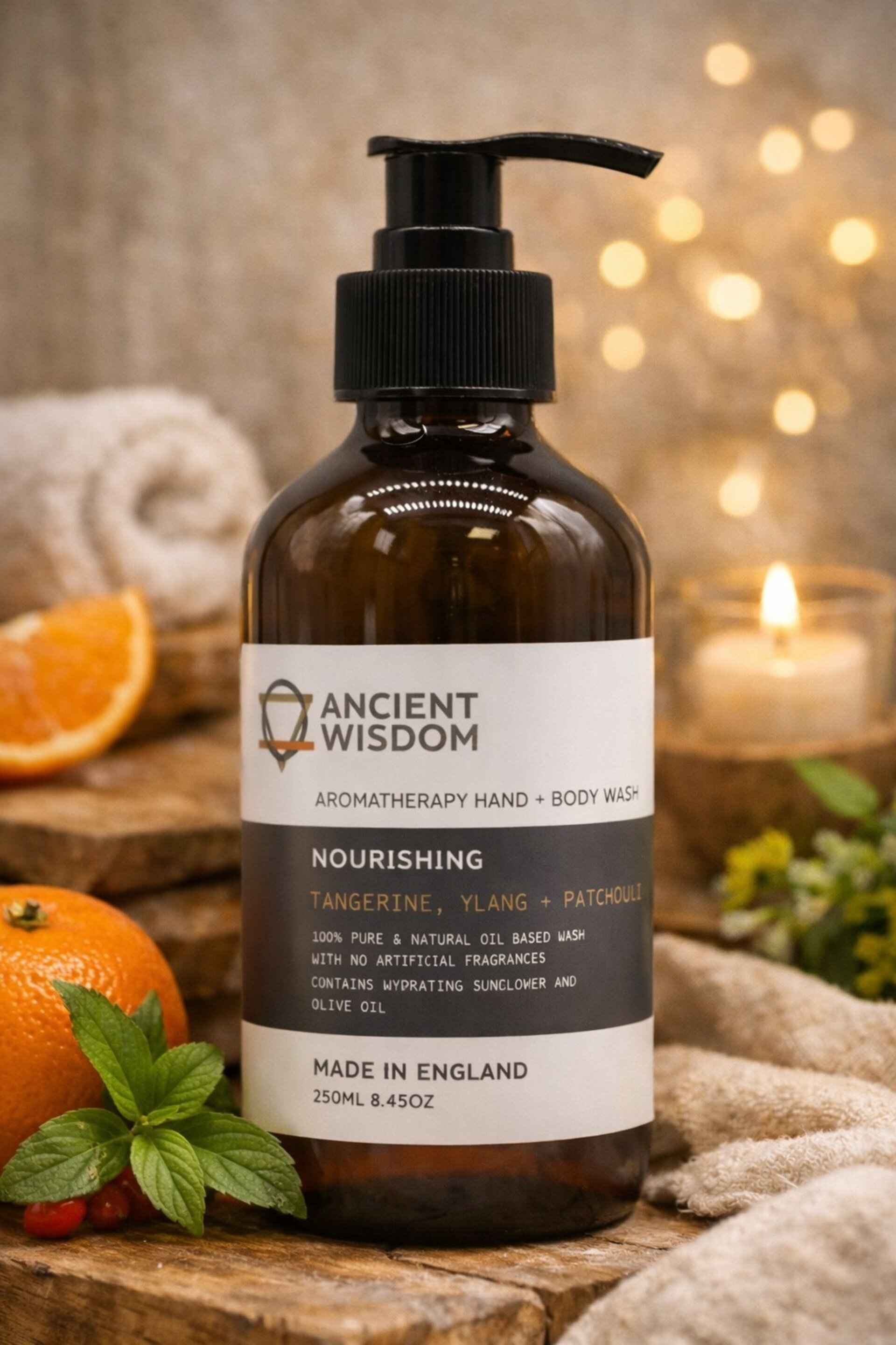 Gel de Baño Mandarina, Ylang Ylang y Pachulí 250ml| Ancient Wisdom - 2