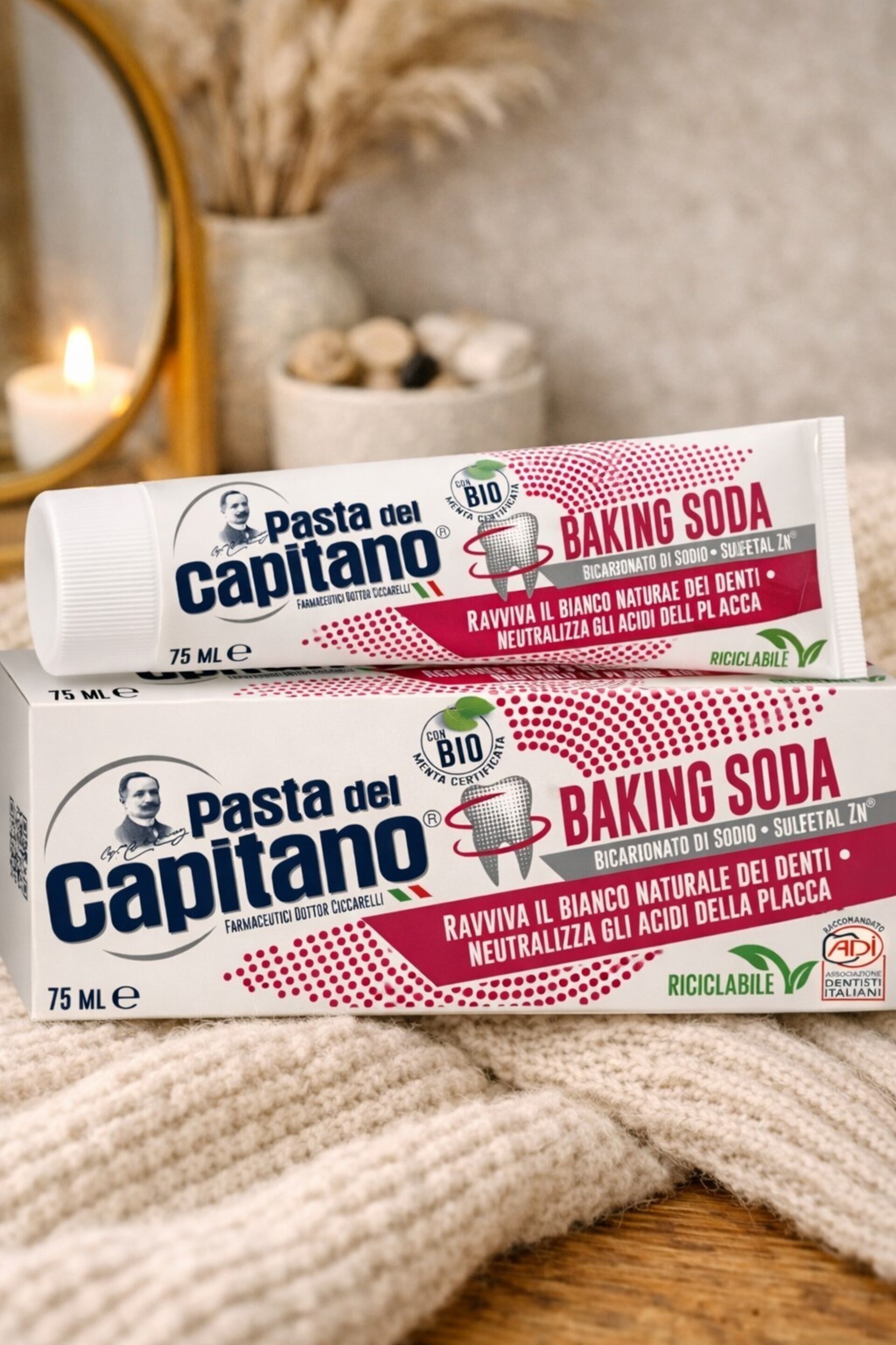 Dentífrico con Bicarbonato Bio Pasta del Capitano | Sin Flúor 75ml - 2