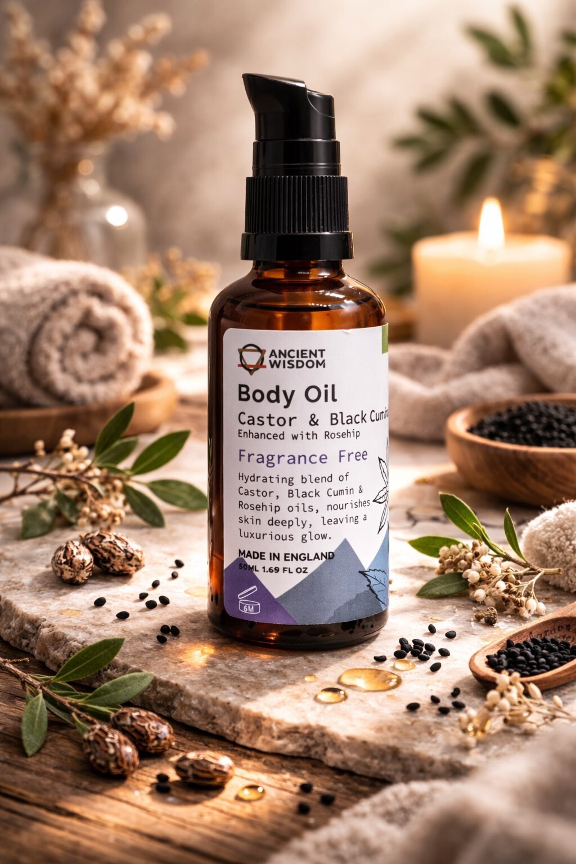 Aceite Corporal Orgánico Rosa Mosqueta (sin fragancia) 50ml Ancient Wisdom - 2