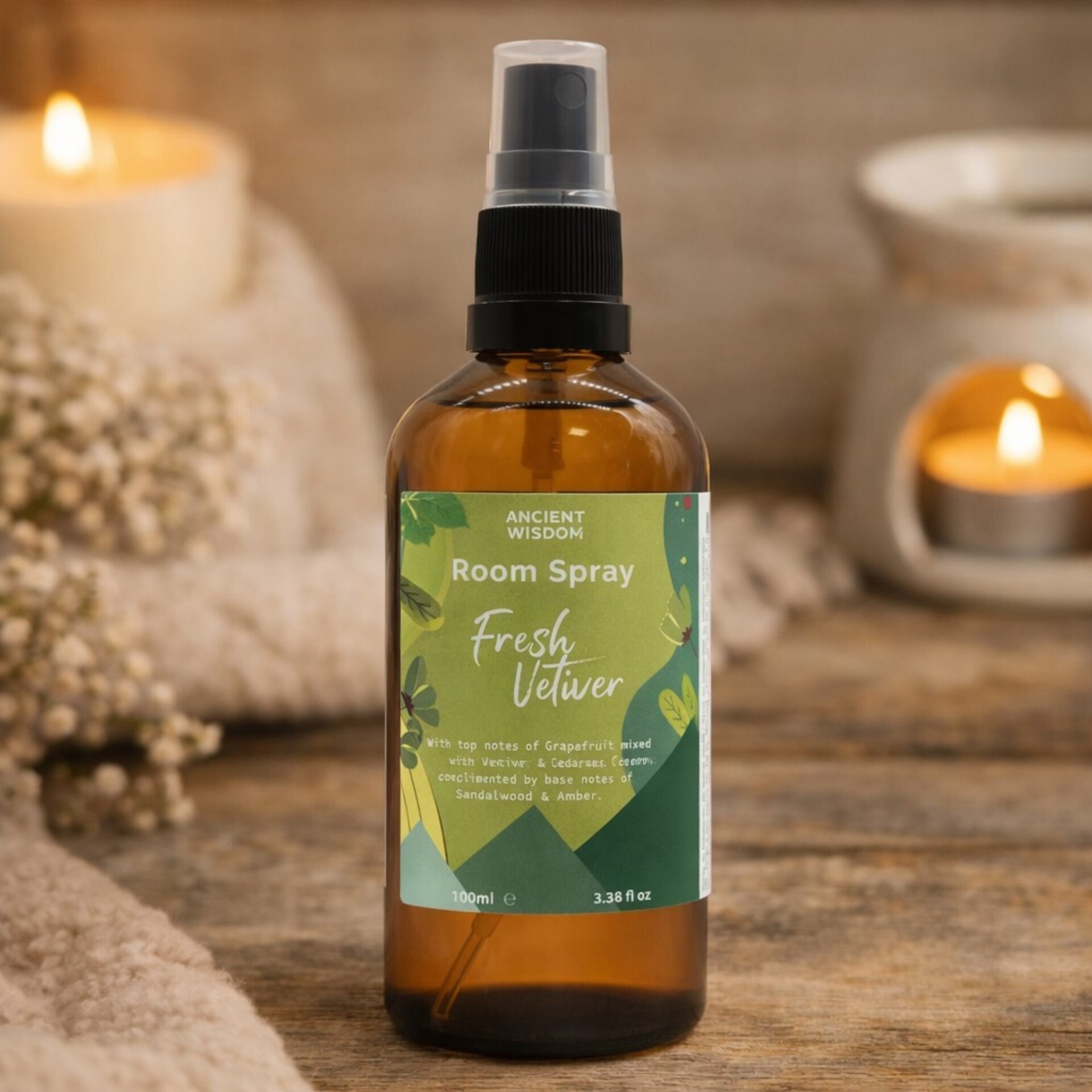 Spray Aromático Vetiver Fresco 100ml Ancient Wisdom - 2