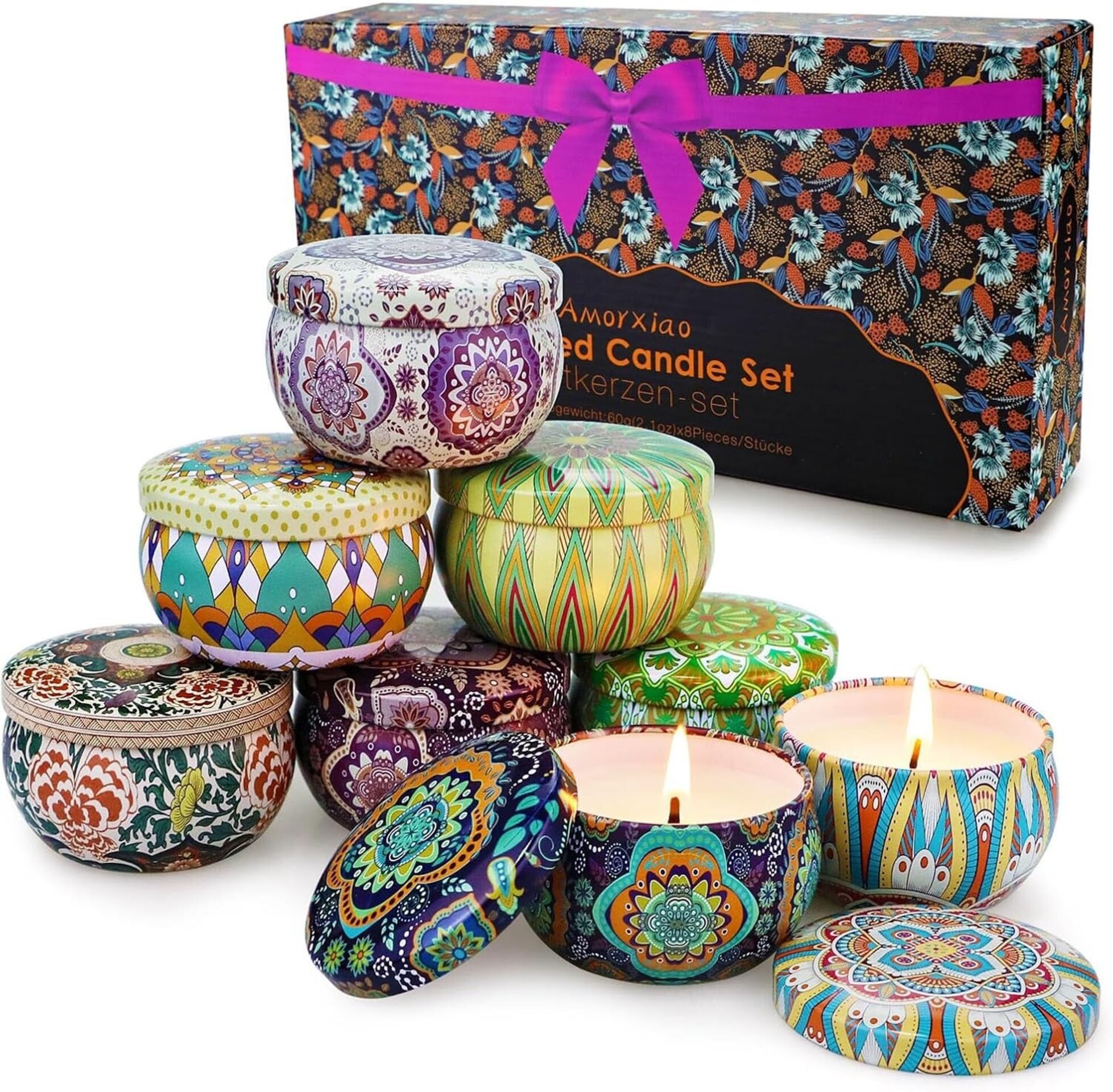 Set de 8 Velas Aromáticas de Soja Natural para Aromaterapia - 1