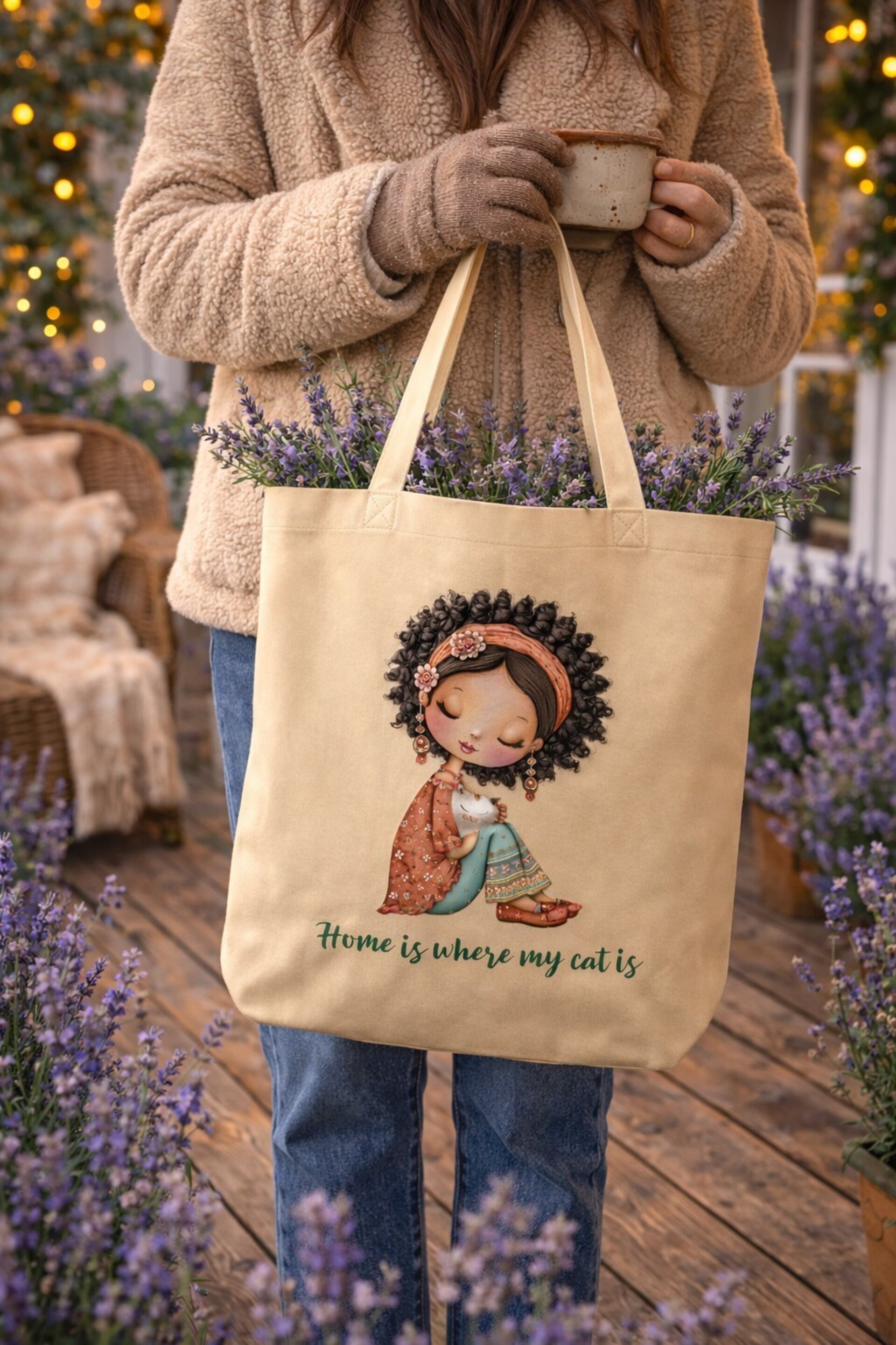 Tote Bag algodón orgánico Love & Cat | NASITA & CO. - 2