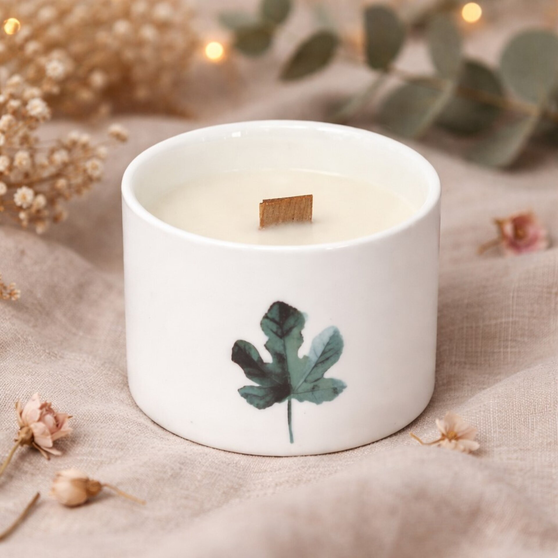 Vela Aromática de Soja Madreselva de Limón con Mecha de Madera - 2