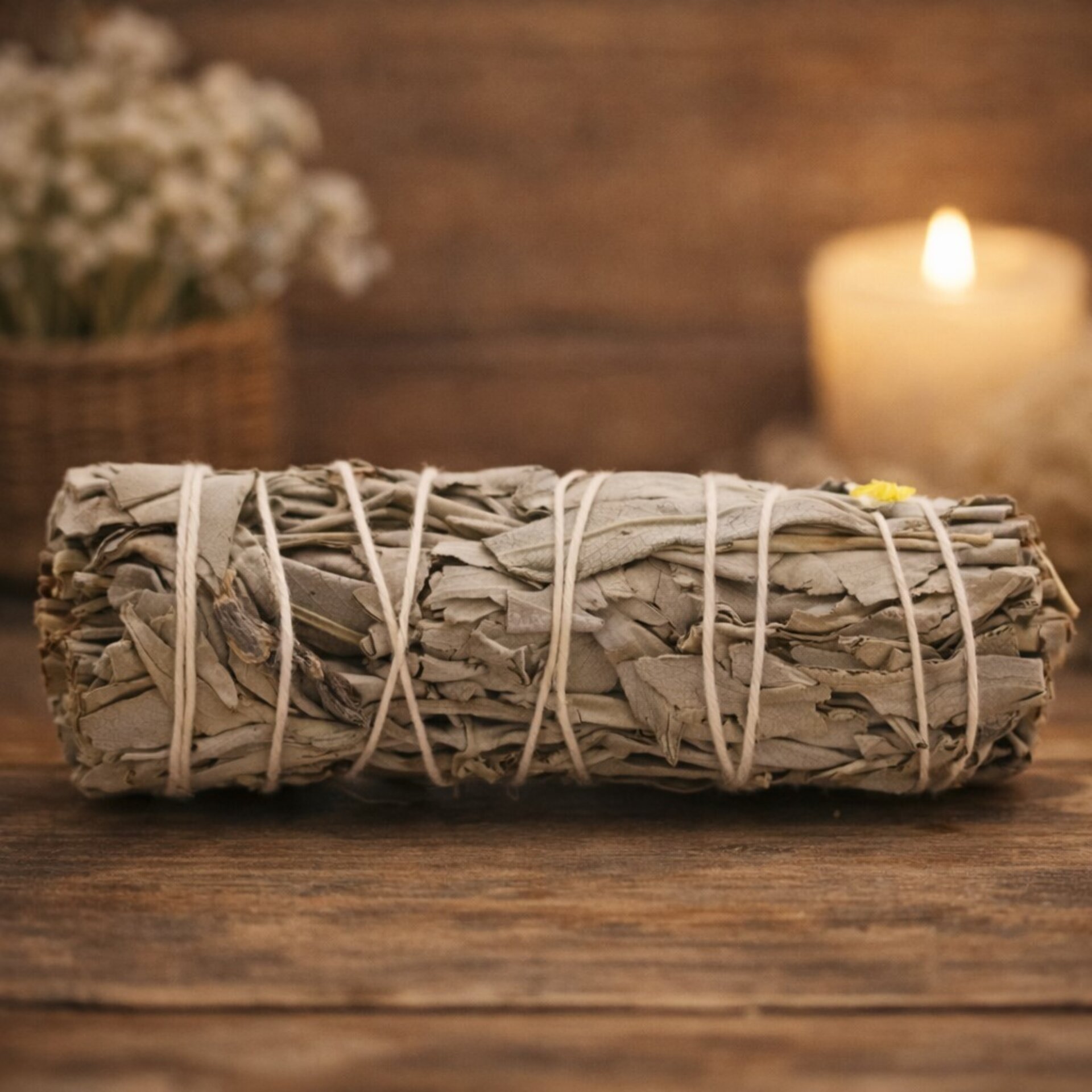 Ramillete de Salvia Blanca y Salvia Azul 10 cm – Atado para Limpieza Energética - 2