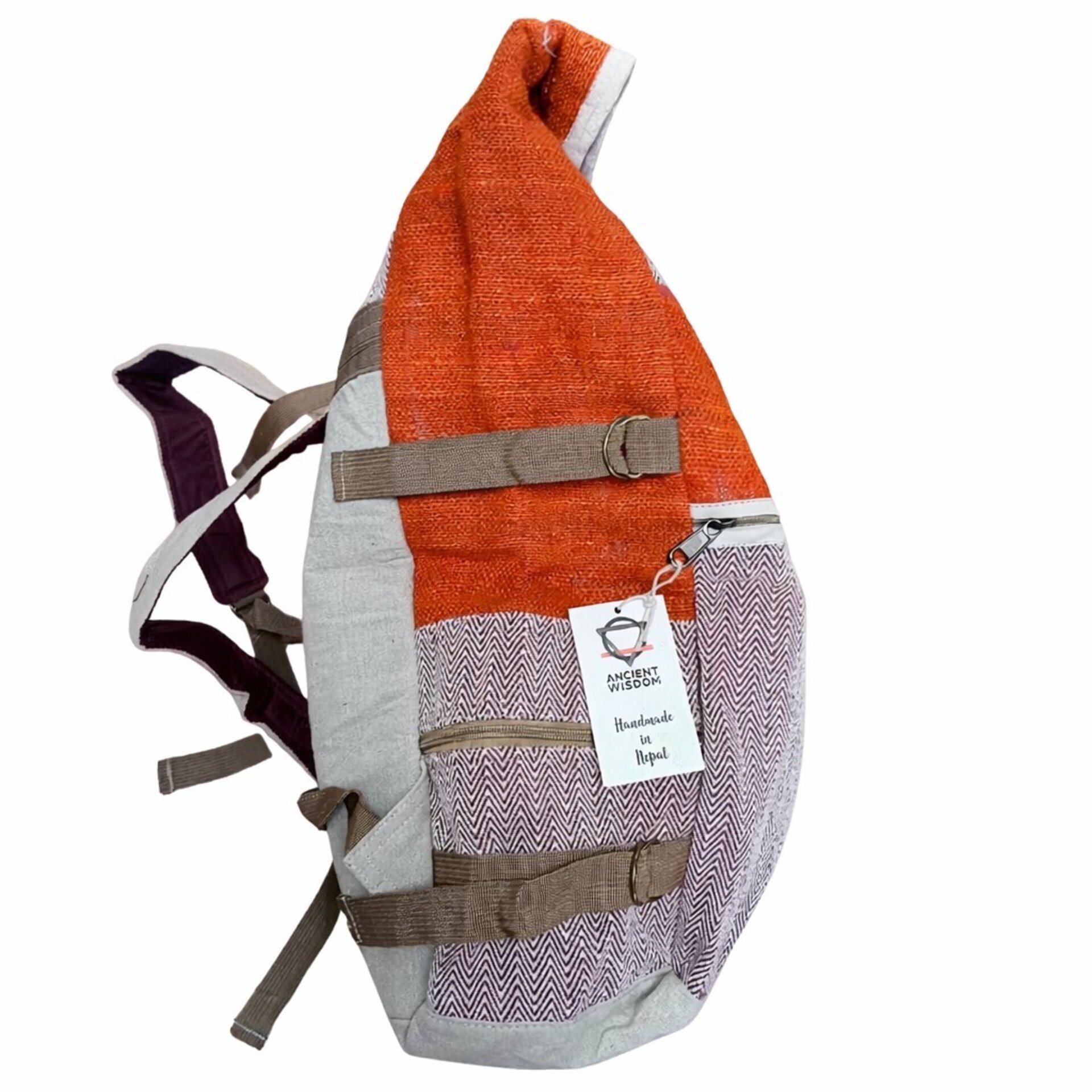 Mochila de Senderismo de Cáñamo Naranja Atardecer – AW Himalayan - 2