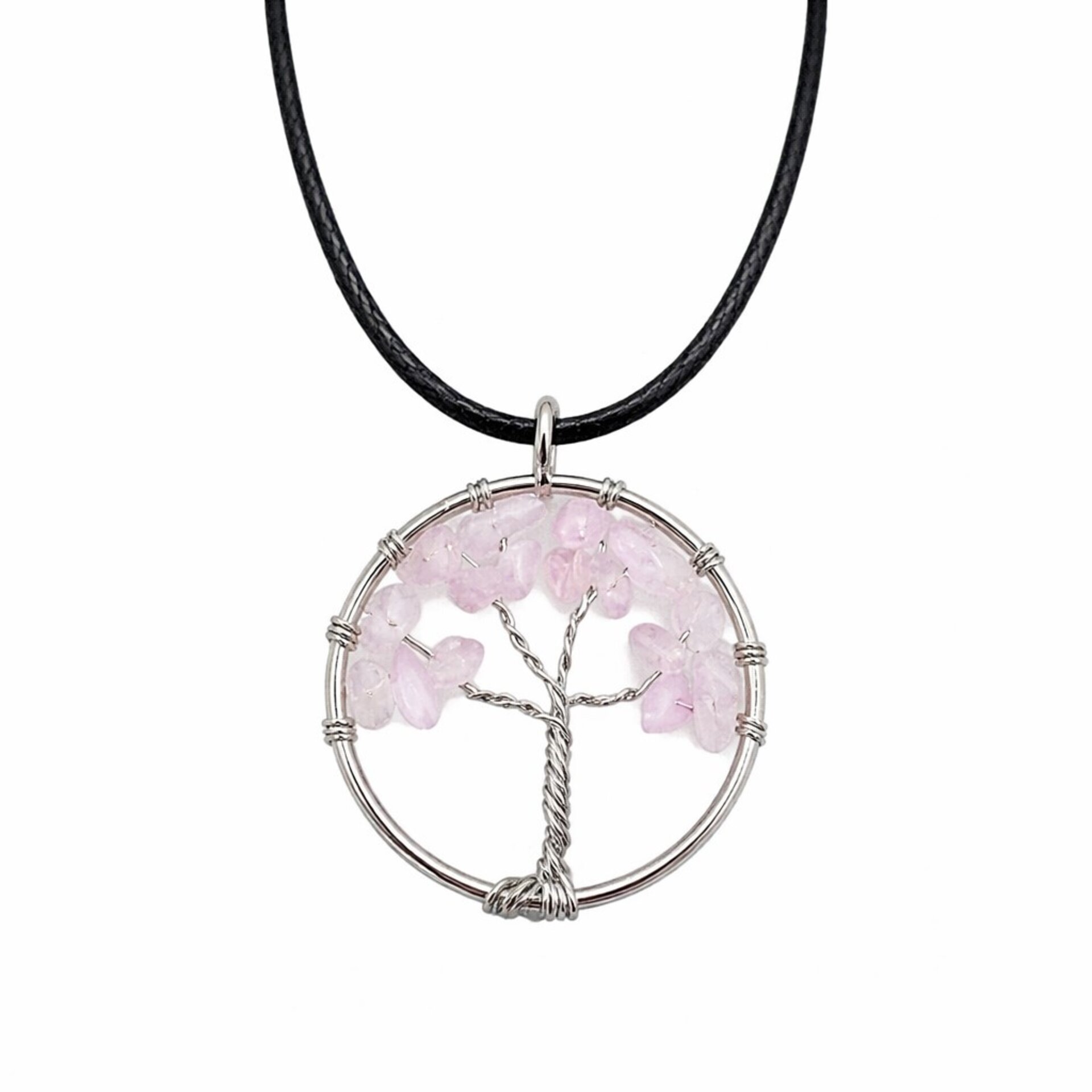 Colgante Árbol de la Vida con Cuarzo Rosa - 1